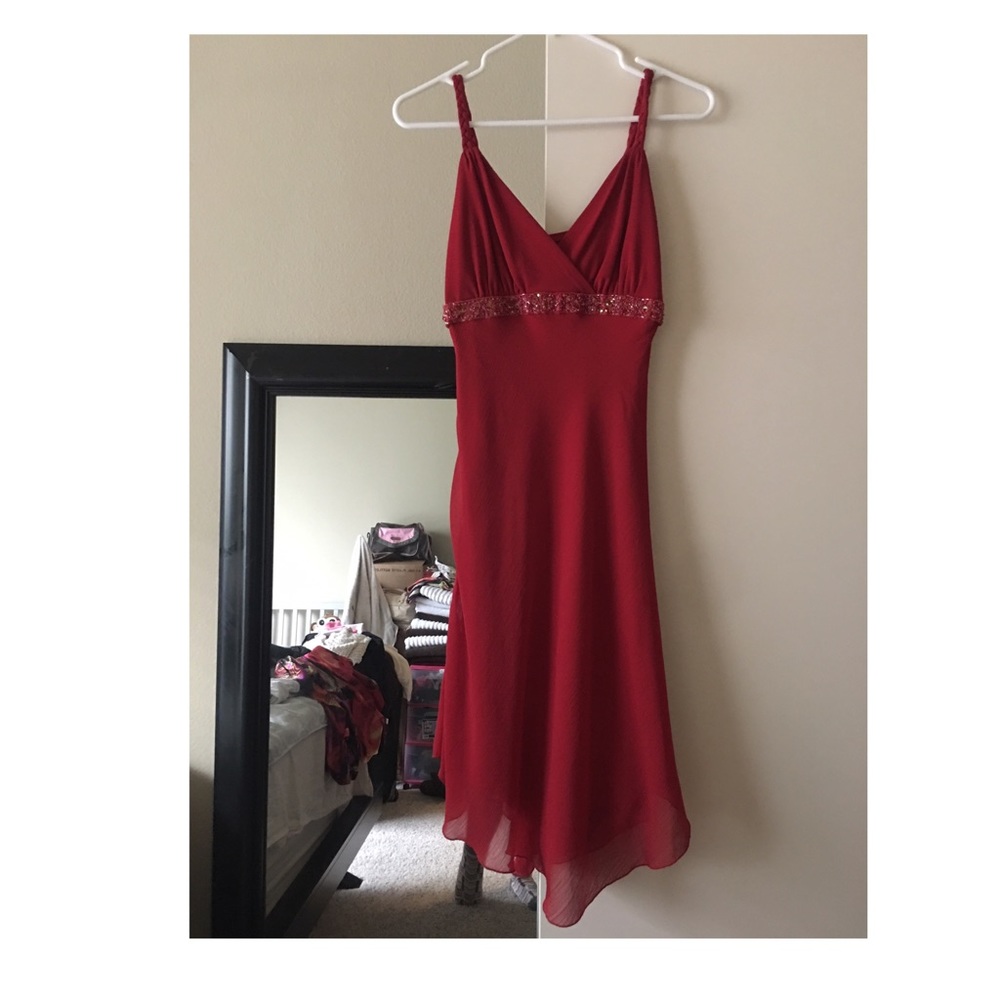 Sheer red dress